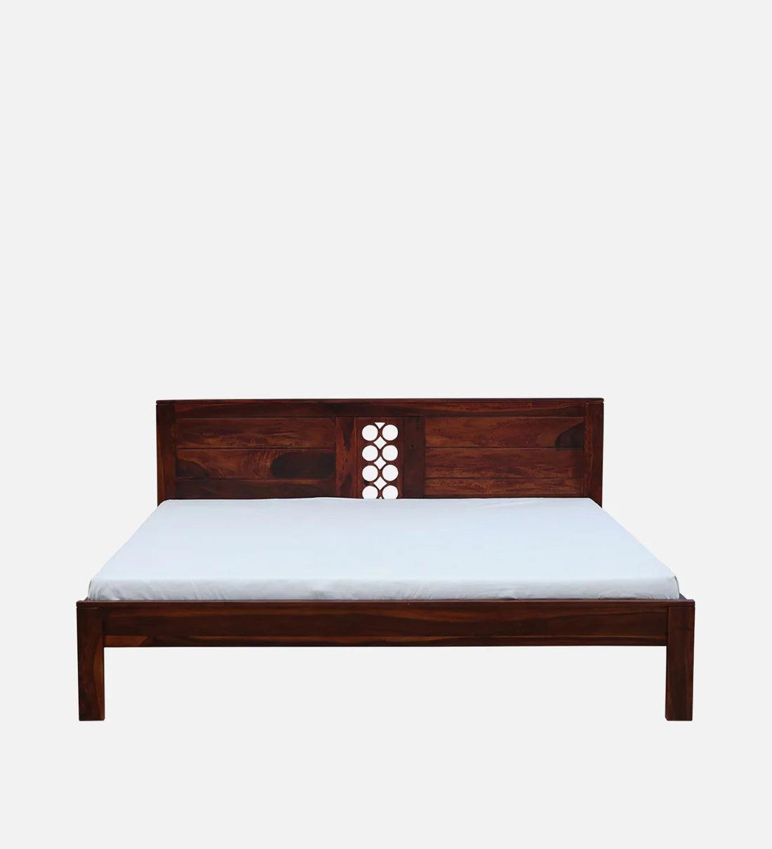 Sheesham Wood King Size Bed in Scratch Resistant Honey Oak Finish - Ouch Cart 