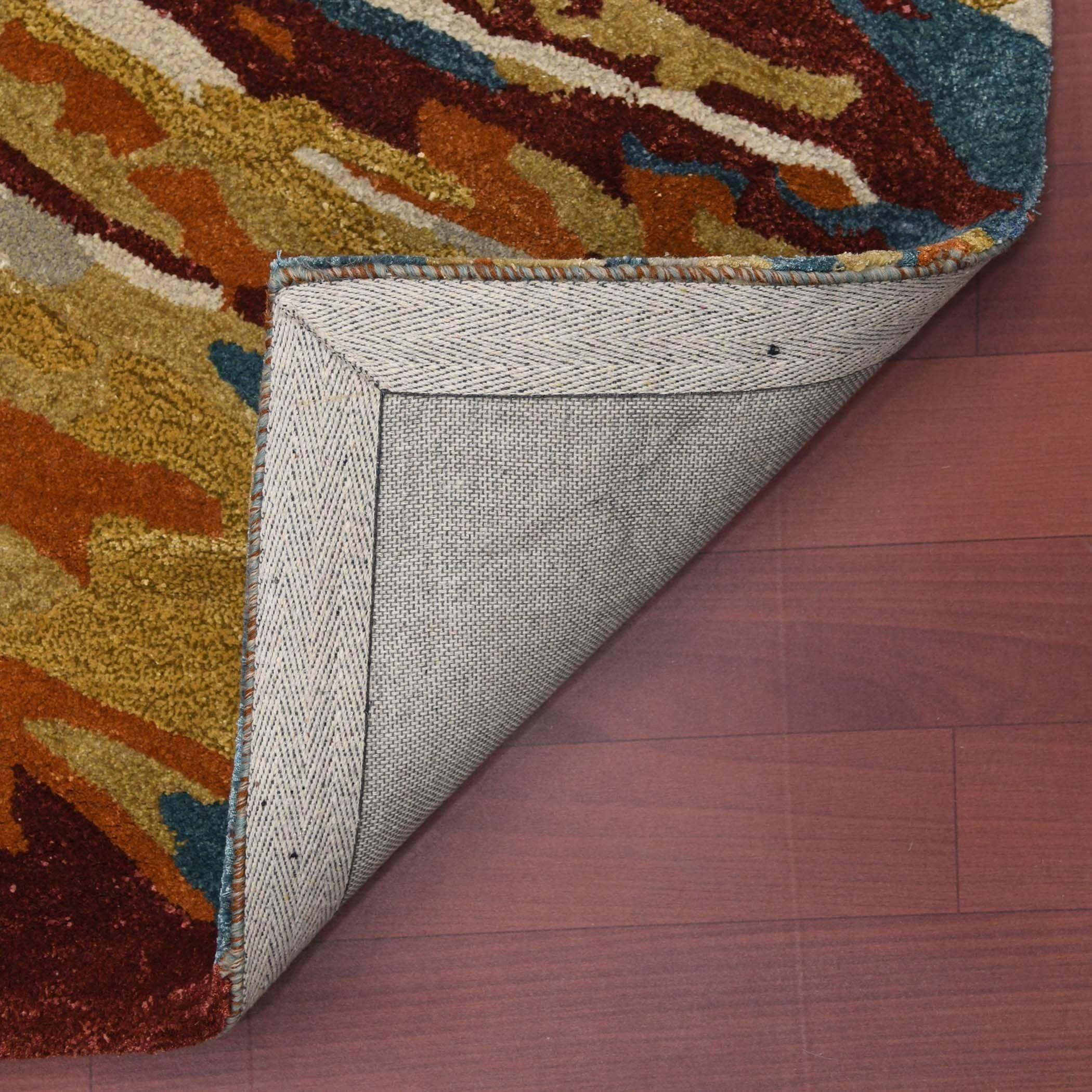 Orange Wool & Viscose Dream Scape 4x6 Feet Hand-Tufted Carpet - Rug - Ouch Cart 