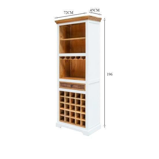 Whitewave Solid Wood Wine Rack with Glass and Bottle Holders | Rustic Bar Cabinet 72x45x196 CM (Wine Rack) - Ouch Cart 