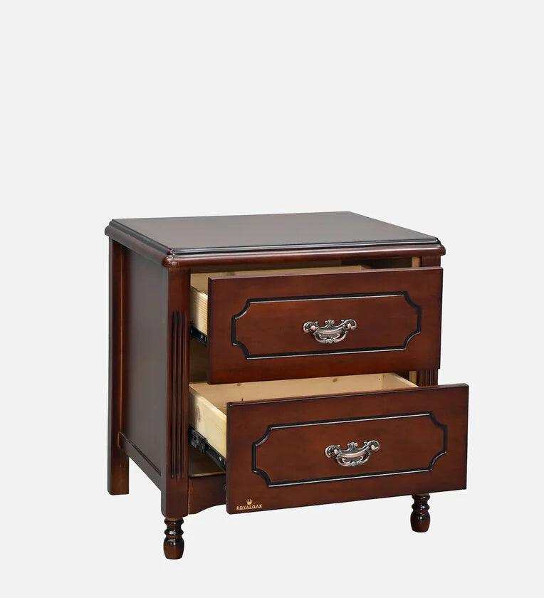 Solid Wood Bedside Table In Brown & Black Colour - Ouch Cart 