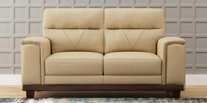 Leather 2 Seater Sofa in Beige Colour - Ouch Cart 