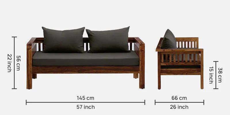 Sheesham Wood 2 Seater Sofa In Provincial Teak Finish - Ouch Cart 