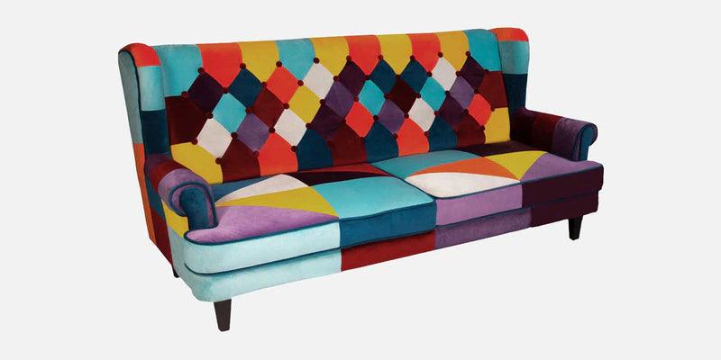 Velvet 3 Seater Sofa in Multi Colour - Ouch Cart 