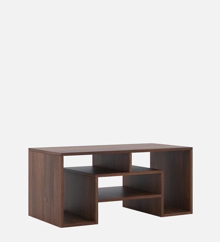 Wood Top Coffee Table In Dark Acacia Finish - Ouch Cart 