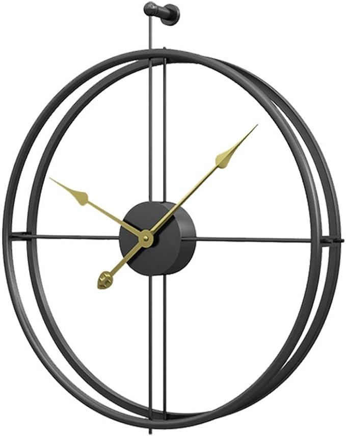 Double Ring Black Wall Clock