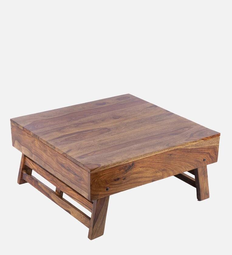 Sheesham Wood Coffee Table in Teak Finish - Ouch Cart 