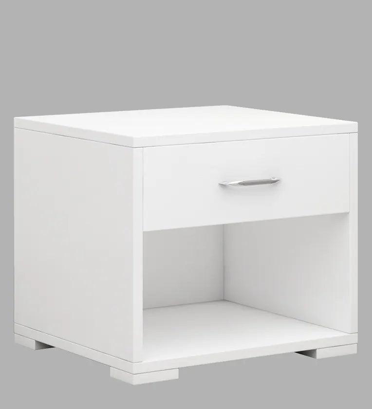 Bedside Table in Mist White Colour - Ouch Cart 