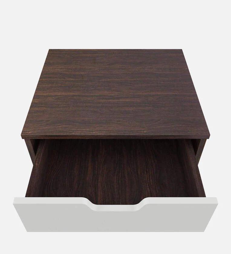 Bed Side Table with Drawer in Choco Walnut Finish - Ouch Cart 