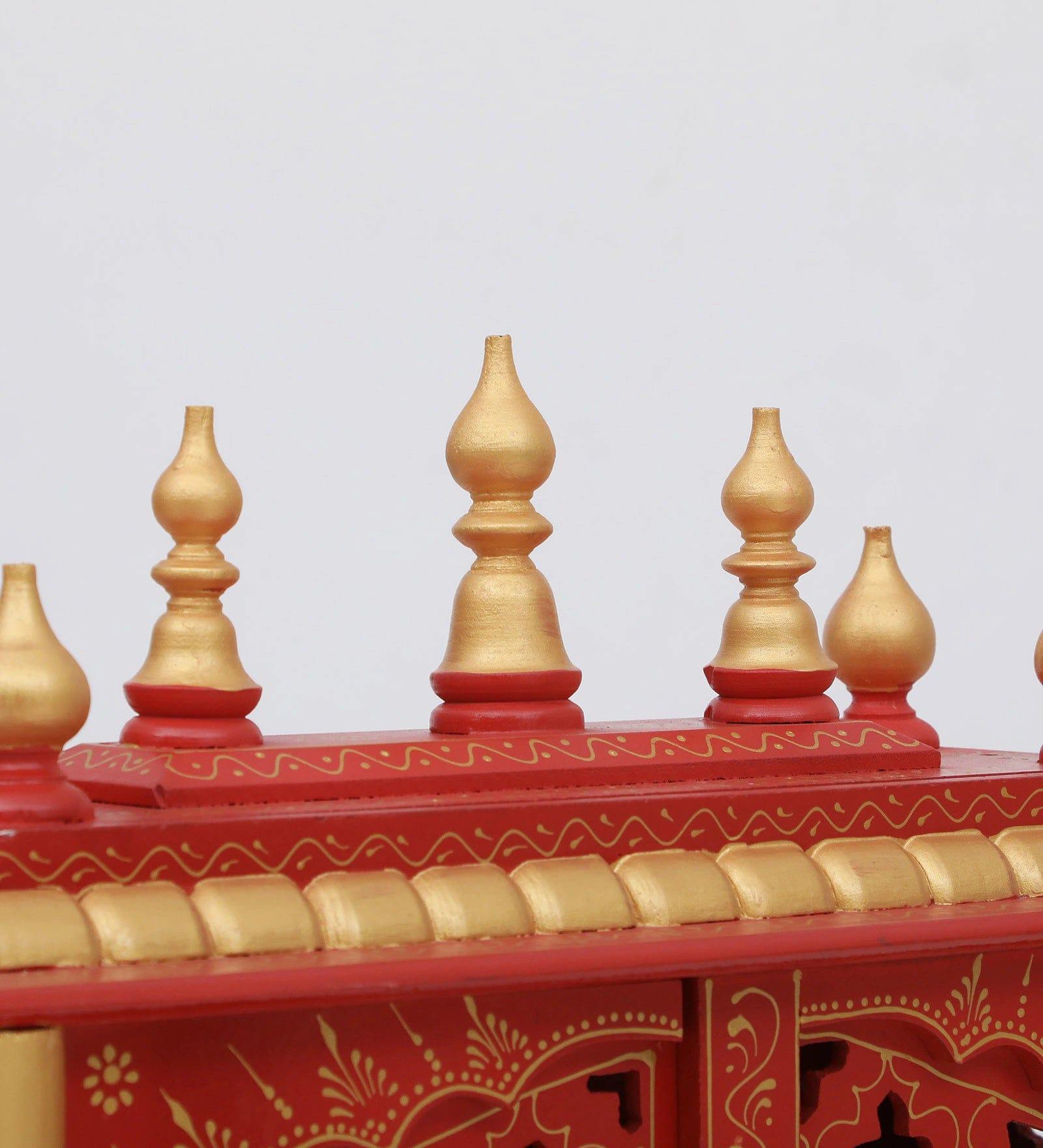 Multicolor Sheesham Wood & MDF Pooja Mandir With Door, - Ouch Cart 