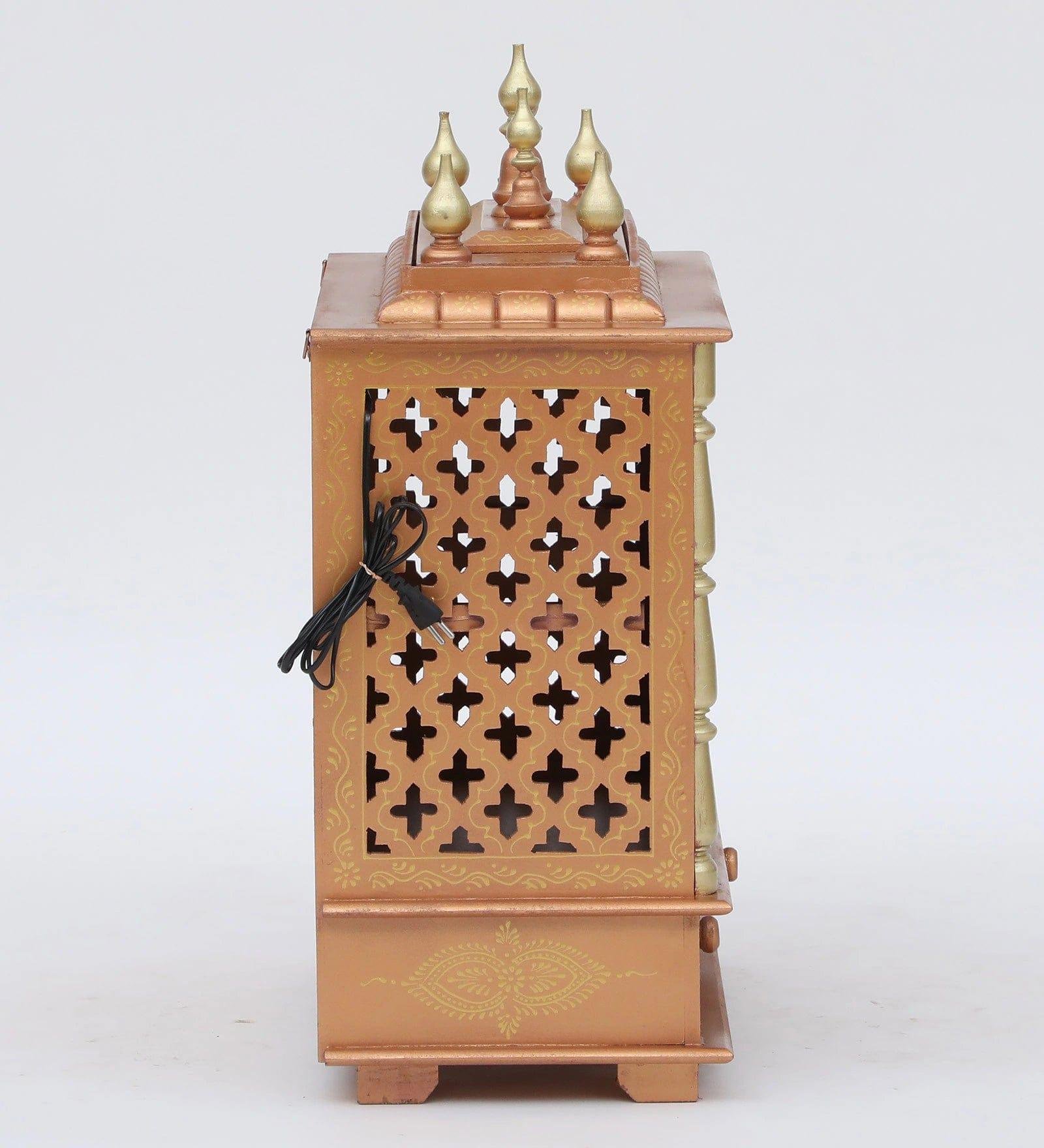 Multicolor Sheesham Wood & MDF Pooja Mandir With Door, - Ouch Cart 