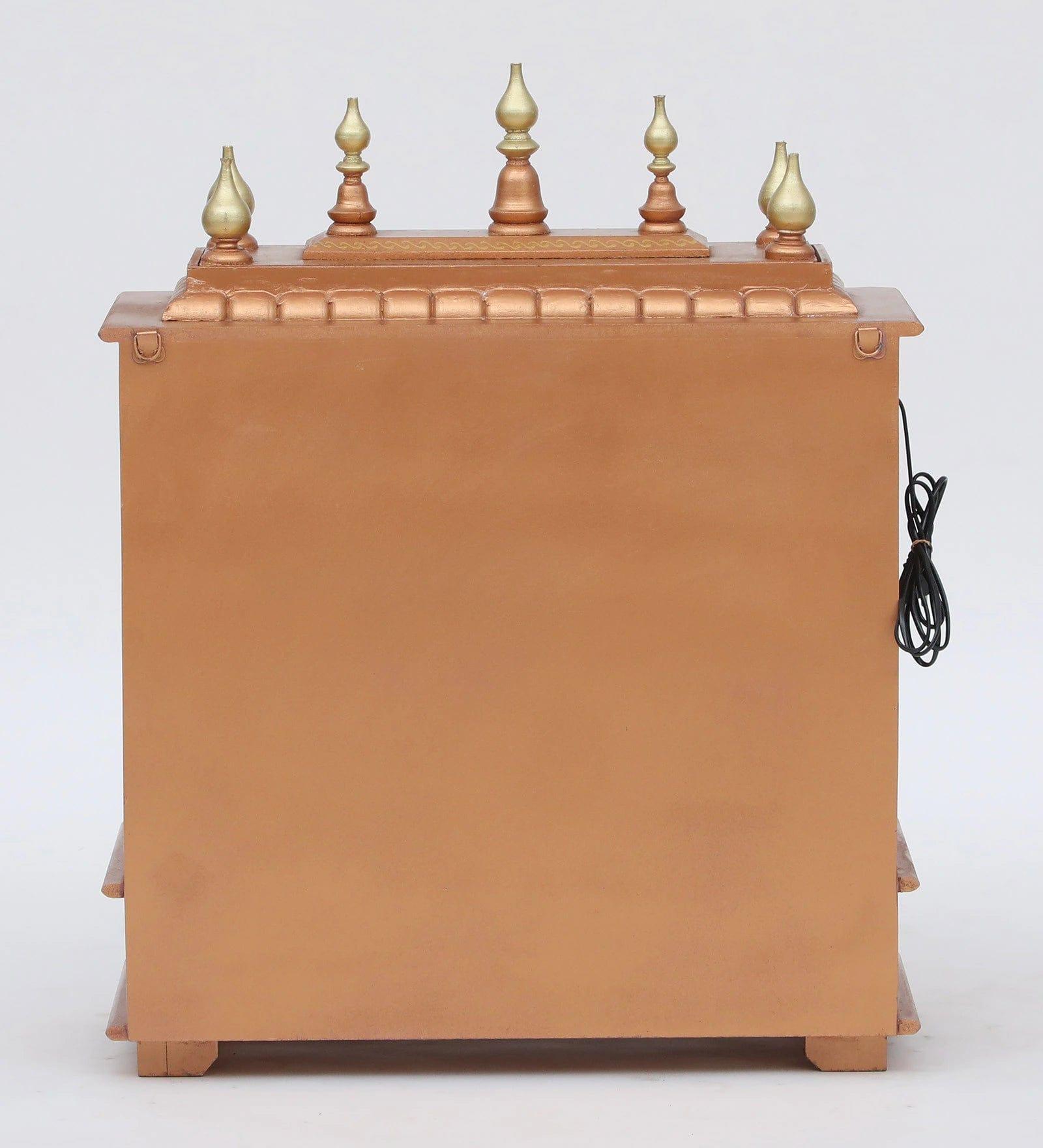 Multicolor Sheesham Wood & MDF Pooja Mandir With Door, - Ouch Cart 
