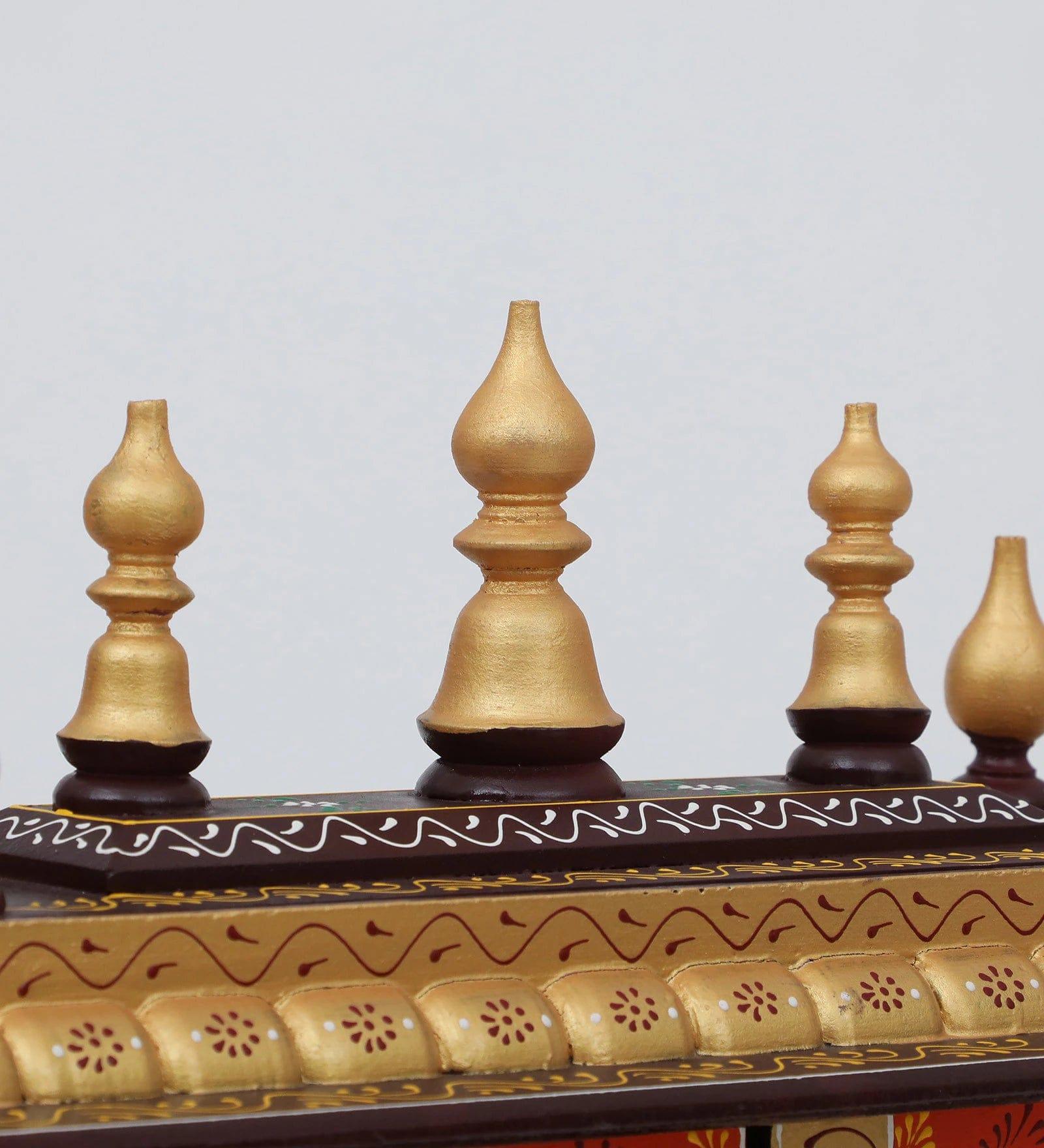 Multicolor Sheesham Wood & MDF Pooja Mandir With Door, - Ouch Cart 