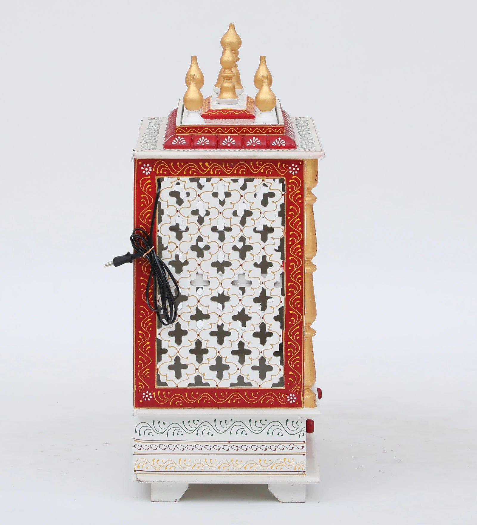 Multicolor Sheesham Wood & MDF Pooja Mandir With Door, - Ouch Cart 