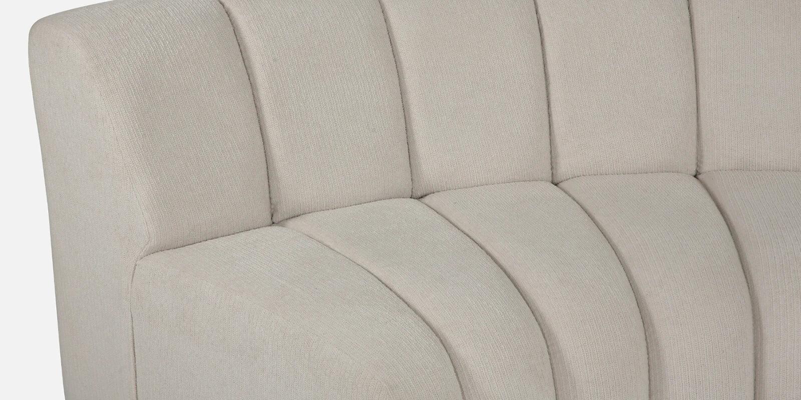 Boucle Fabric 3 Seater Curve Shaped Sofa in Off White Colour - Ouch Cart 