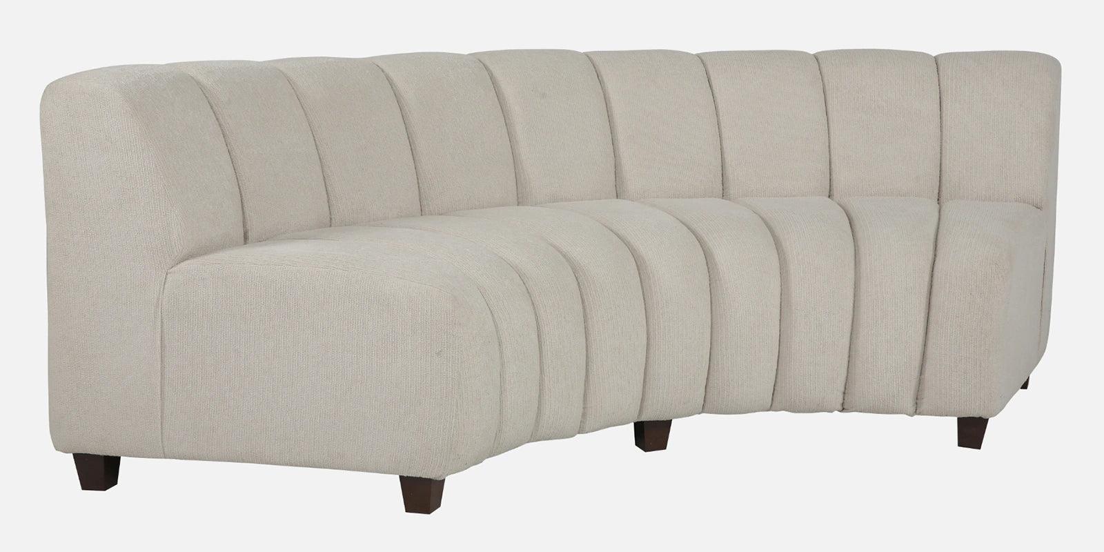 Boucle Fabric 3 Seater Curve Shaped Sofa in Off White Colour - Ouch Cart 