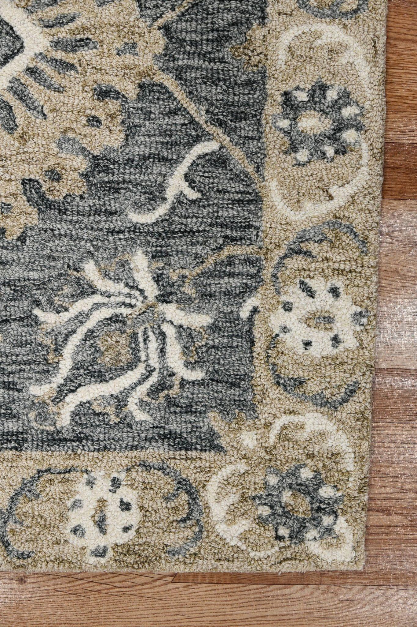 Gray Wool Romania 8X10 Feet Hand-Tufted Carpet - Rug - Ouch Cart 