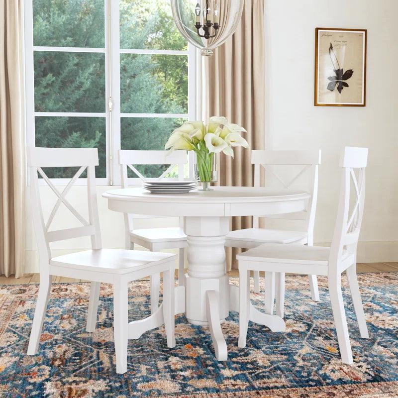 5 - Piece Solid Wood Pedestal Dining Set - Ouch Cart 