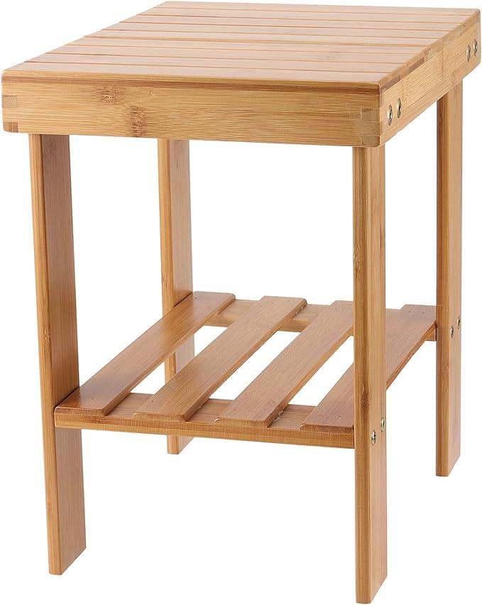 Bamboo Foot Stool, Bamboo Small Seat Stool for Garden, Living Room, Kitchen, Bathroom, Bedroom - Ouch Cart 