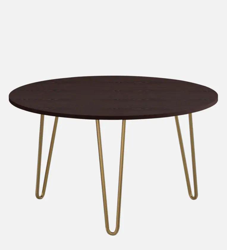 Metal Coffee Table in Gold & Wenge Finish - Ouch Cart 