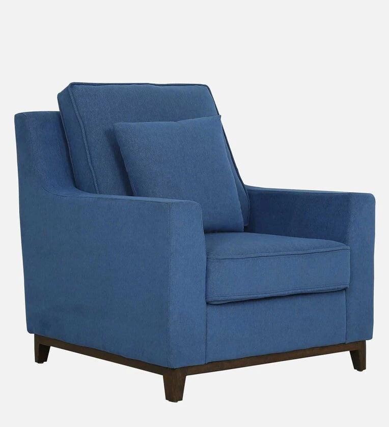 Fabric 1 Seater Sofa In Denim Blue Colour - Ouch Cart 