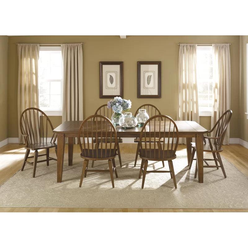 7 - Piece Extendable Solid Wood Dining Set - Ouch Cart 