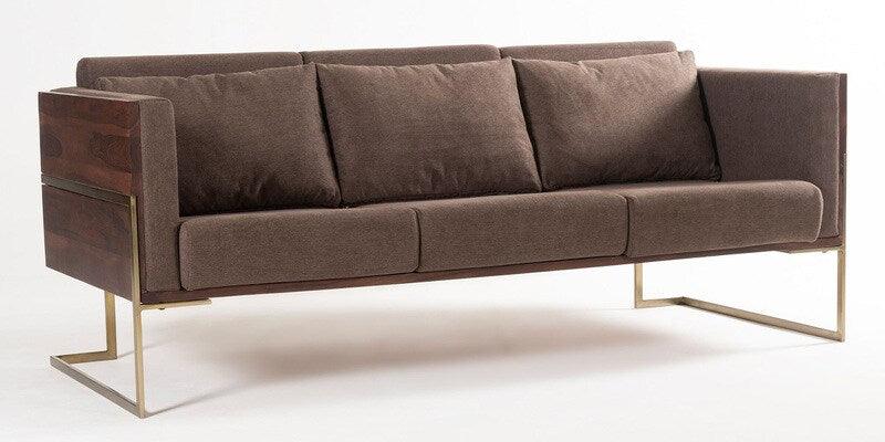 Fabric 3 Seater Sofa In Brown Colour - Ouch Cart 