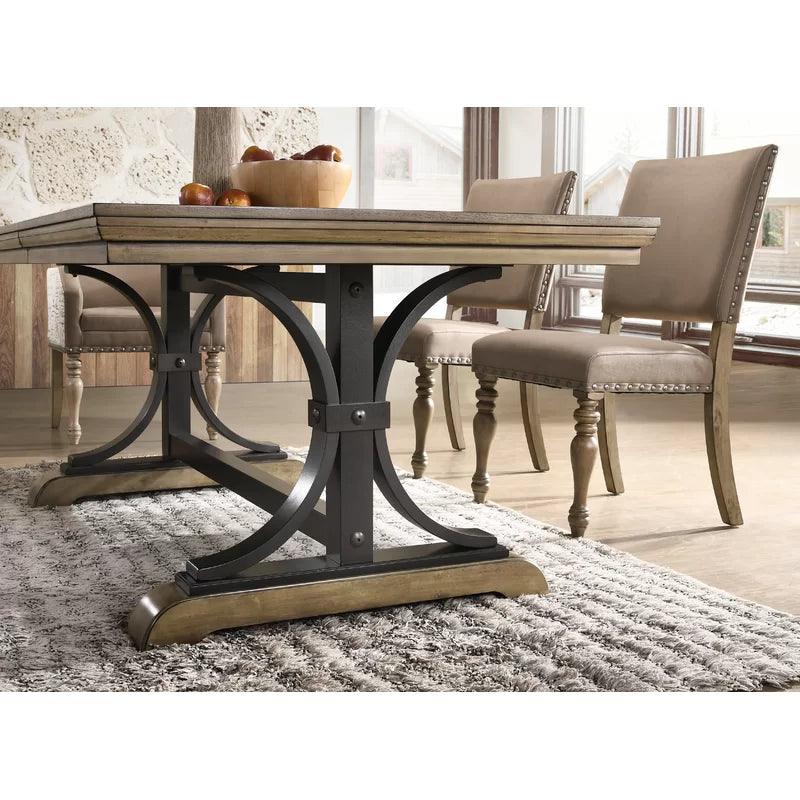 Extendable Double Pedestal Dining Set - Ouch Cart 