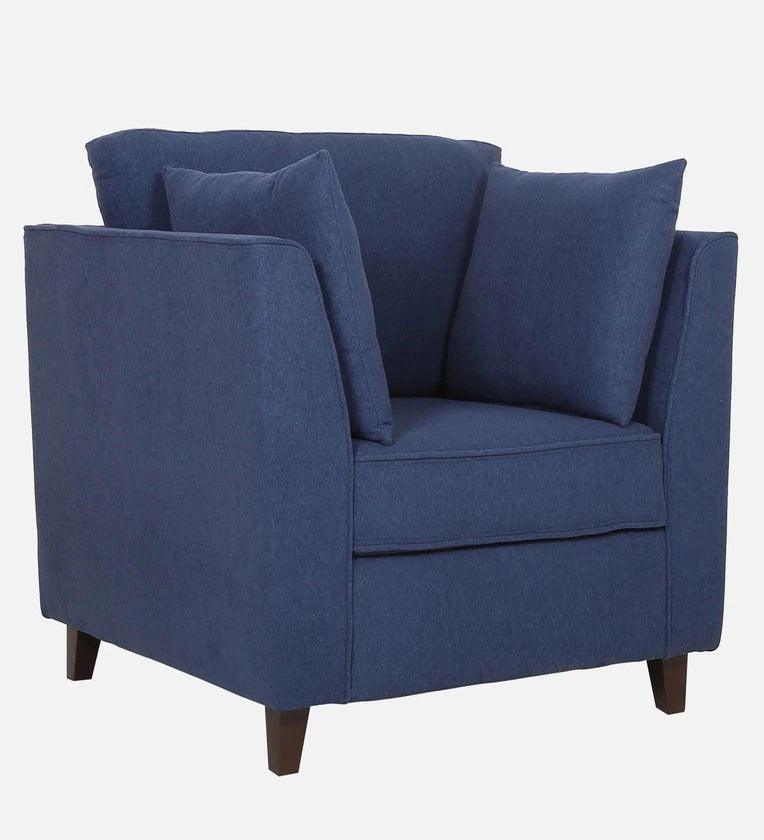 Fabric 1 Seater Sofa In Navy Blue Colour - Ouch Cart 