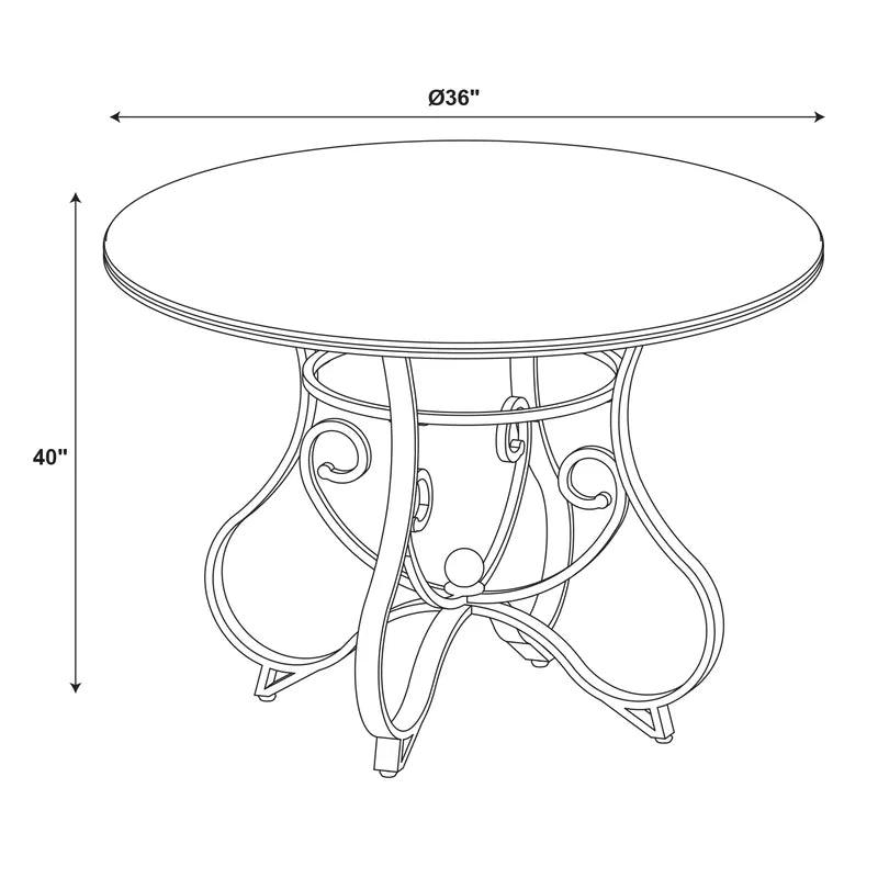 5 Piece 36" Round Pub Table Dining Set - Ouch Cart 