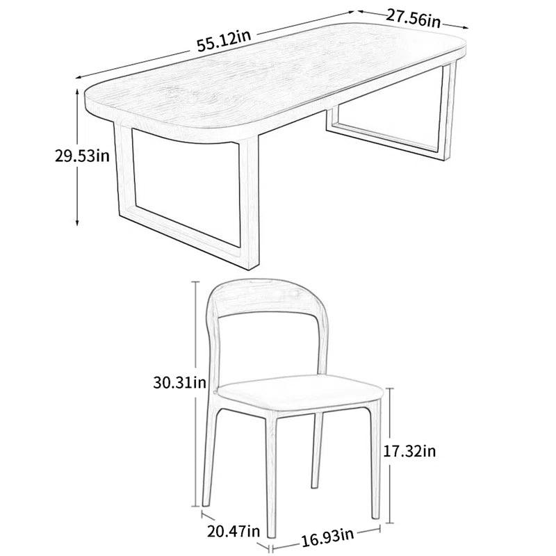 7 - Piece Solid Wood Sled Dining Set - Ouch Cart 