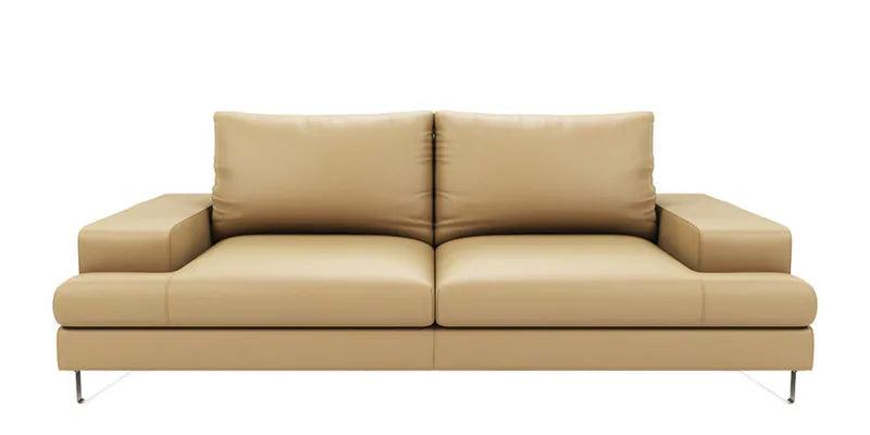 Leatherette 3 Seater Sofa in Mushroom Brown Colour - Ouch Cart 