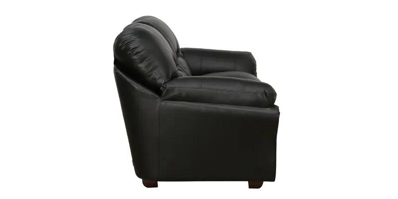 Leatherette 2 Seater Sofa In Black - Ouch Cart 