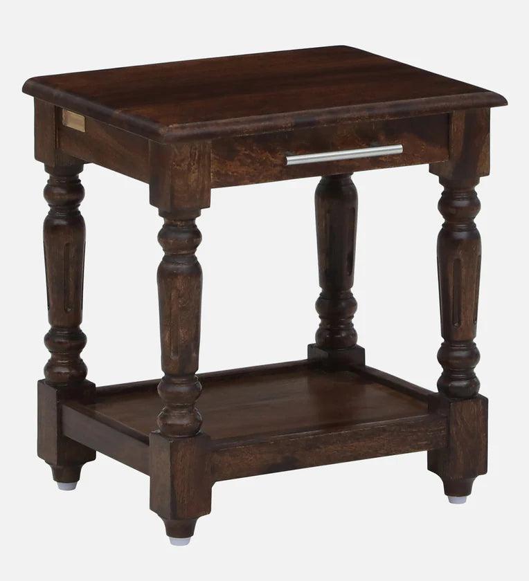 Sheesham Wood Nightstand In Provincial Teak Finish - Ouch Cart 