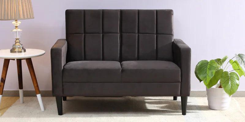 Fabric 2 Seater Sofa In Charcoal Grey Colour - Ouch Cart 