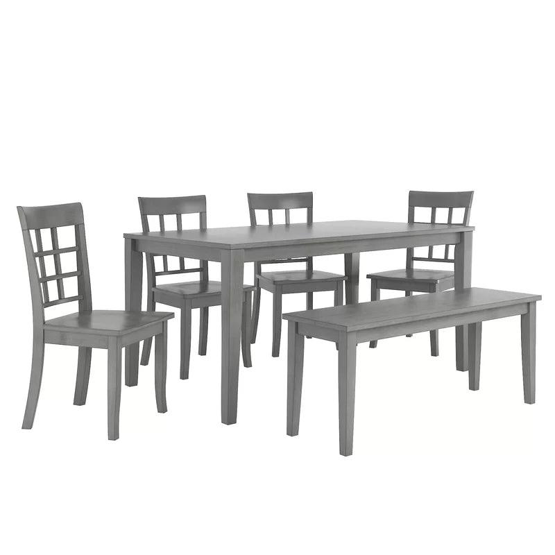 6 - Piece Solid Wood Top Dining Set - Ouch Cart 