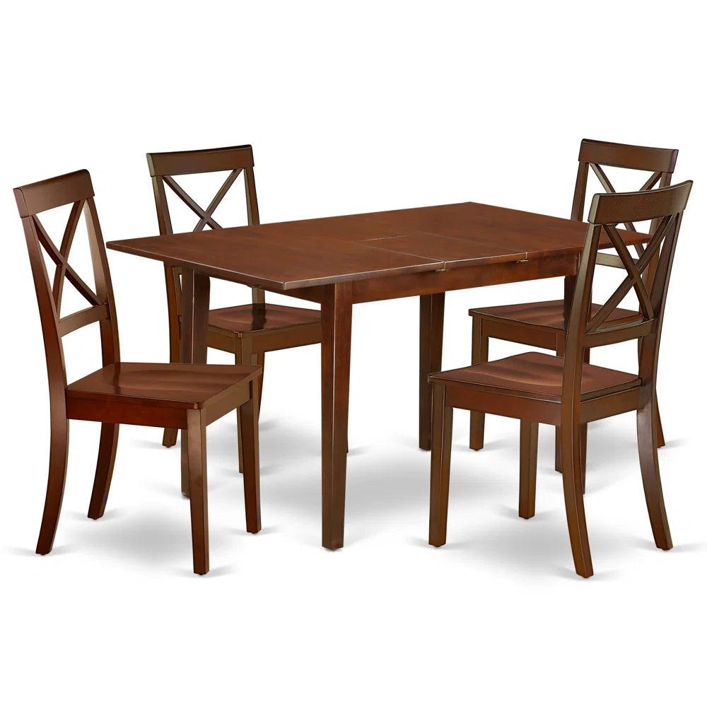 5 - Piece Extendable Solid Wood Dining Set - Ouch Cart 