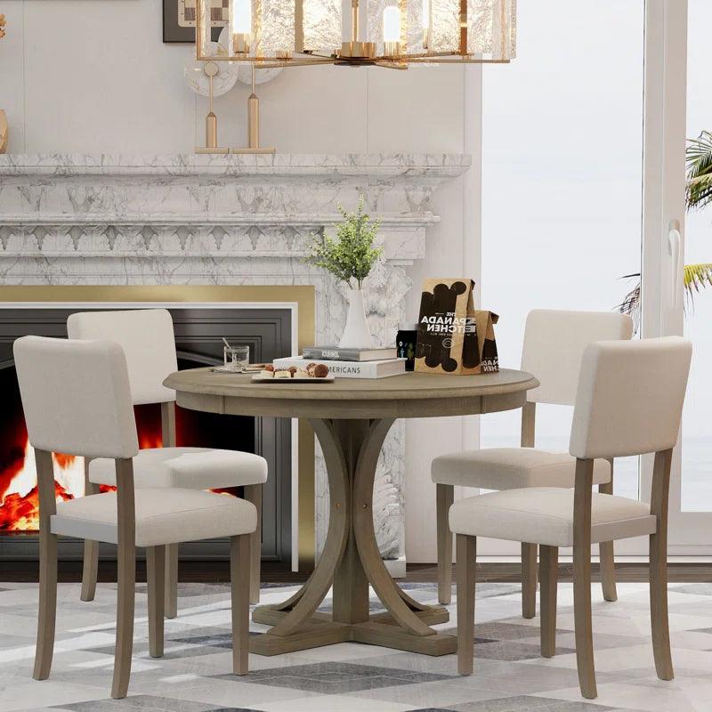 5 - Piece Pedestal Dining Set - Ouch Cart 