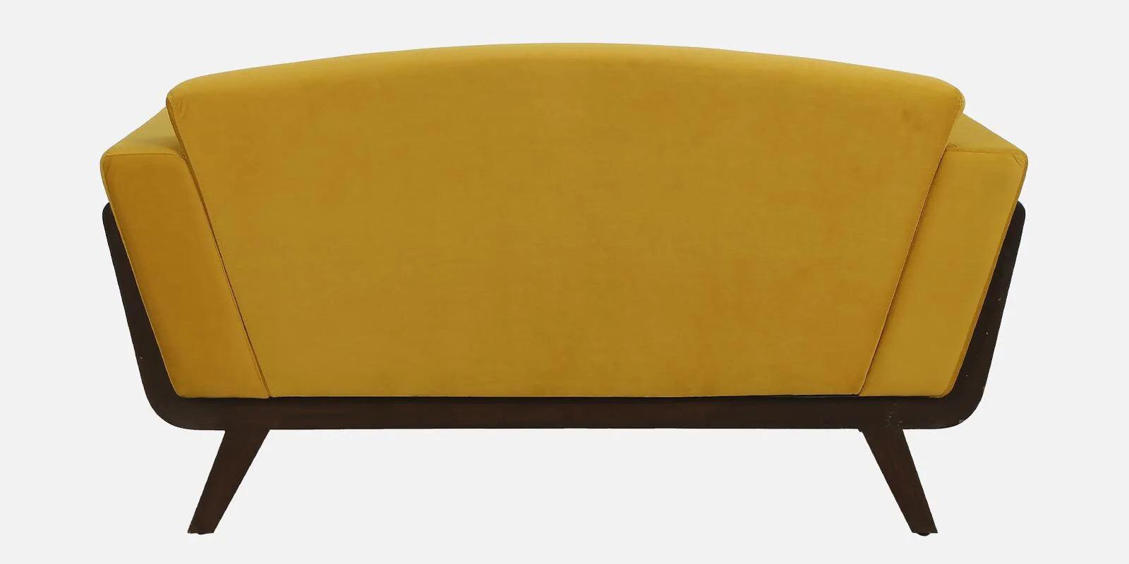 Solid Wood 2 Seater Sofa In Yellow Colour - Ouch Cart 