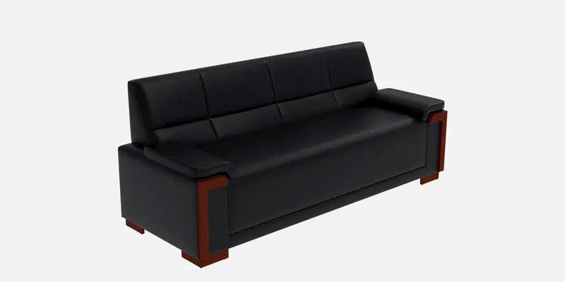 Leatherette 3 Seater Sofa in Black Colour - Ouch Cart 