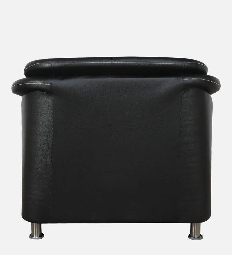 Leatherette 1 Seater Sofa in Black Colour - Ouch Cart 