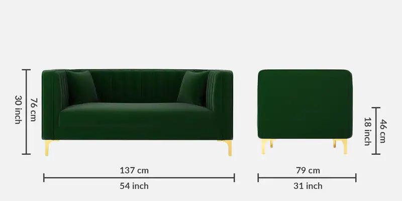 Velvet 2 Seater Sofa Green Colour - Ouch Cart 