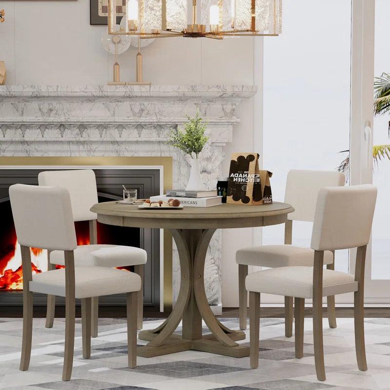 5 - Piece Pedestal Dining Set - Ouch Cart 