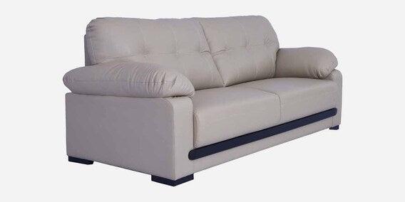 Leatherette 3 Seater Sofa in Beige Colour - Ouch Cart 