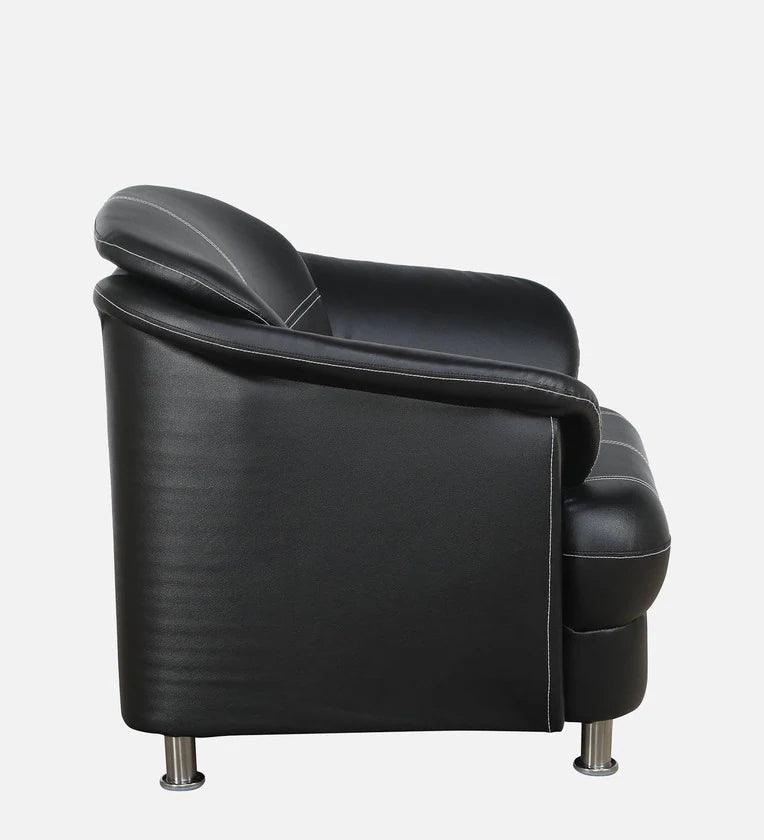 Leatherette 1 Seater Sofa in Black Colour - Ouch Cart 