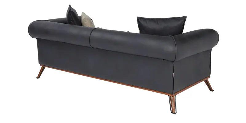 2 Seater Leather Sofa In Dark Blue Colour - Ouch Cart 