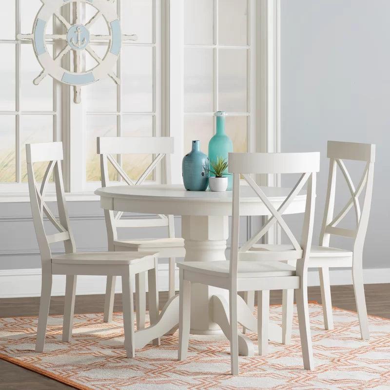 5 - Piece Solid Wood Pedestal Dining Set - Ouch Cart 