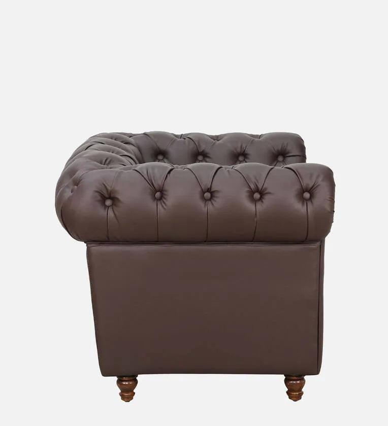 Leatherette 1 Seater Sofa In Dark Brown Colour - Ouch Cart 