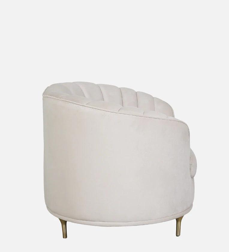 Fabric 1 Seater Sofa In Cream Colour - Ouch Cart 