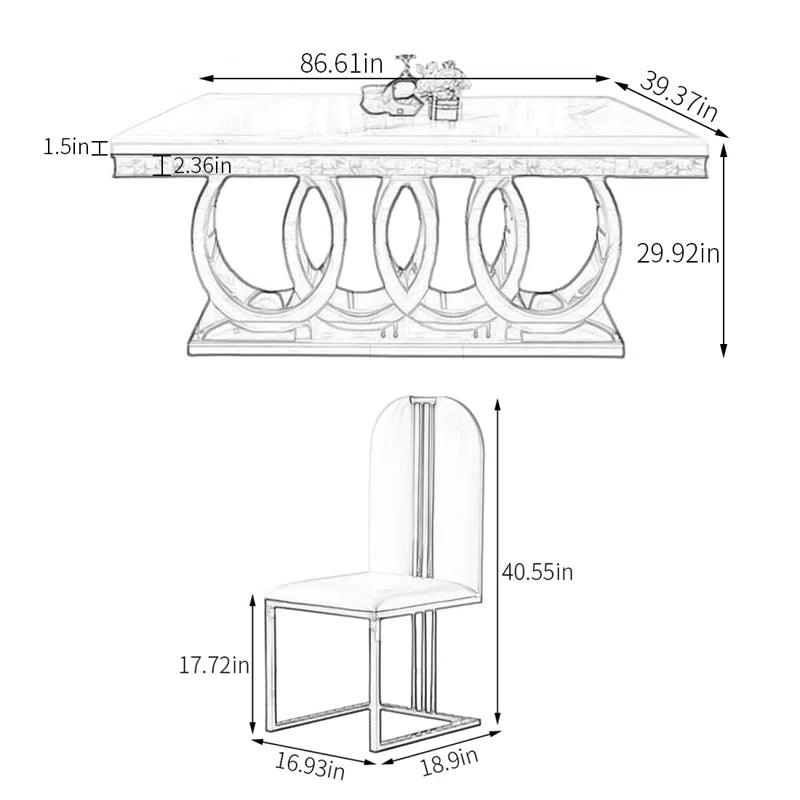 Marble Top Pedestal Dining Set - Ouch Cart 