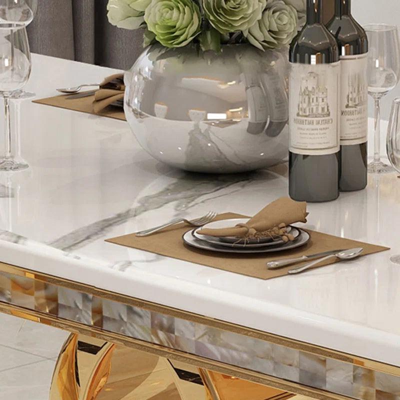 Marble Top Pedestal Dining Set - Ouch Cart 
